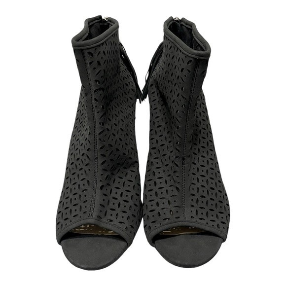 JustFab Zariah Women’s Open-Toe Tassel Heeled Boots - Picture 4 of 8